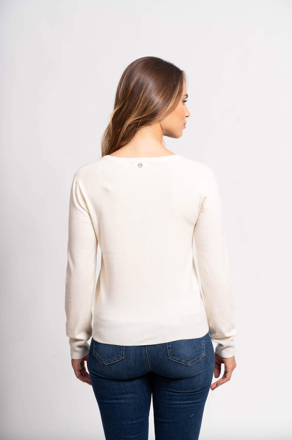 Pull col V avec fils de Lurex®