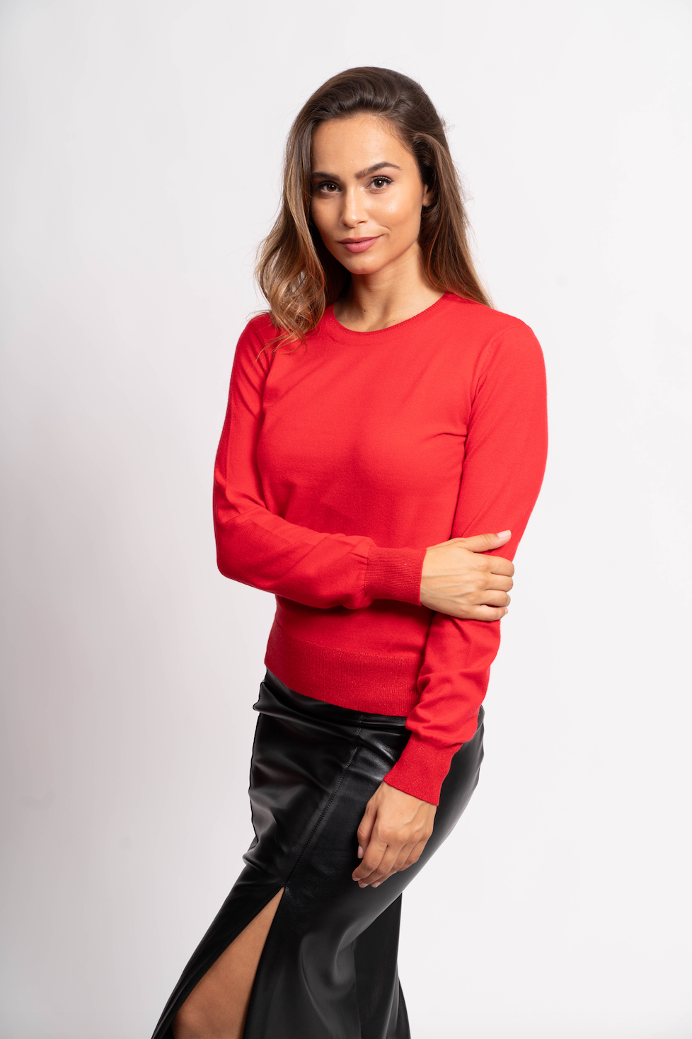 Pull col rond avec fils de Lurex®