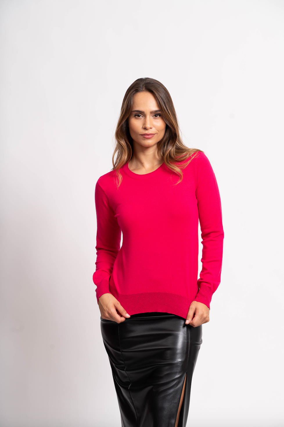 Pull col rond avec fils de Lurex®