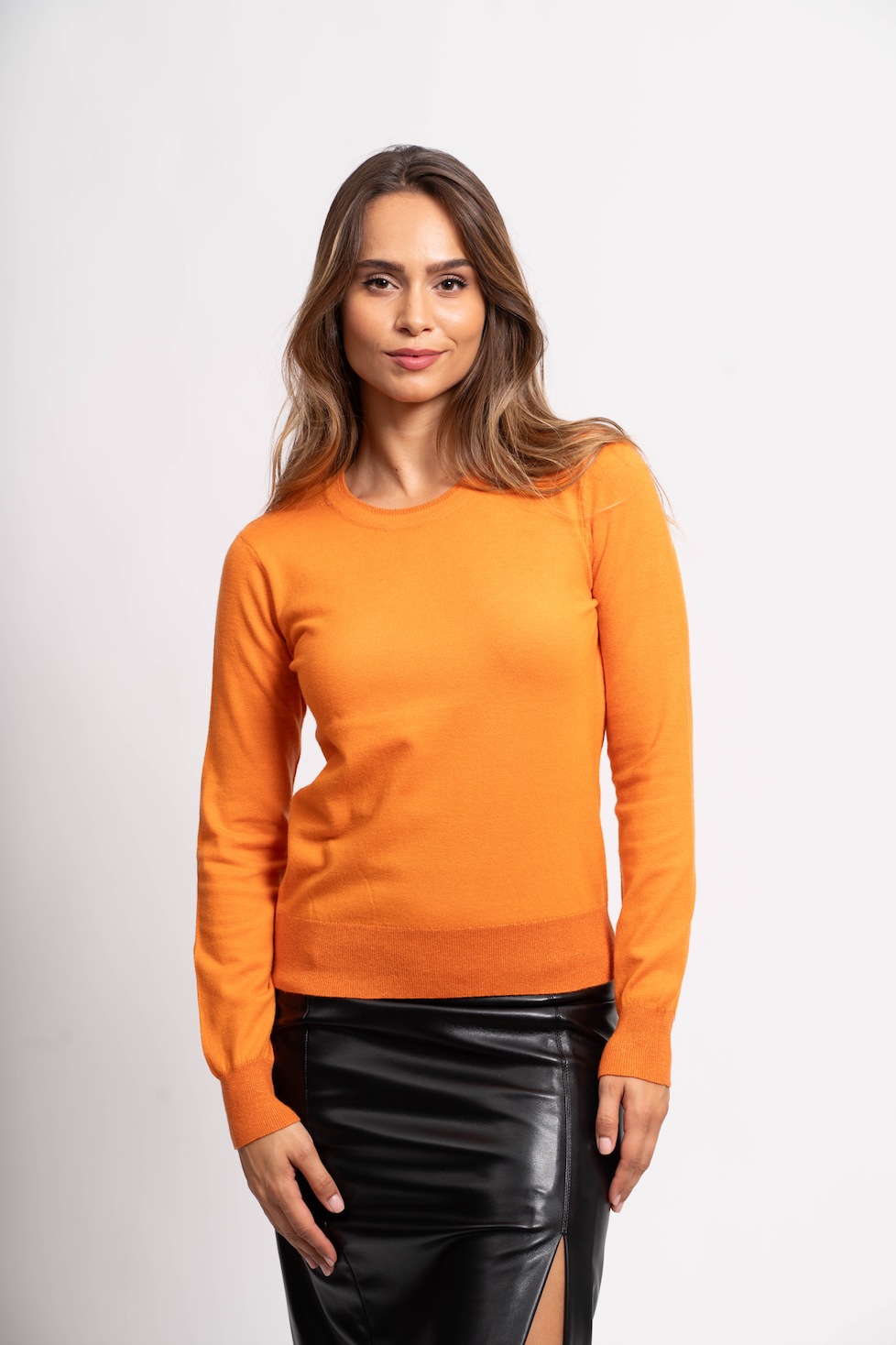 Pull col rond avec fils de Lurex®